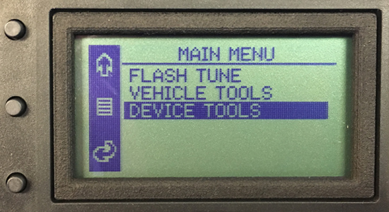 Custom Fuel Moto Power Vision CX Fuel Map - Main Menu