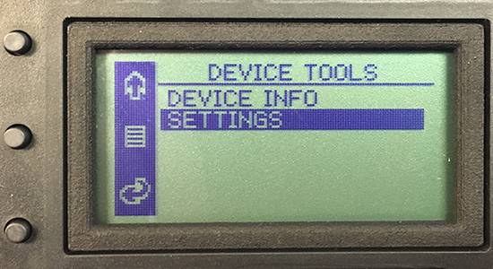 Device Tool Menu - Power Vision CX