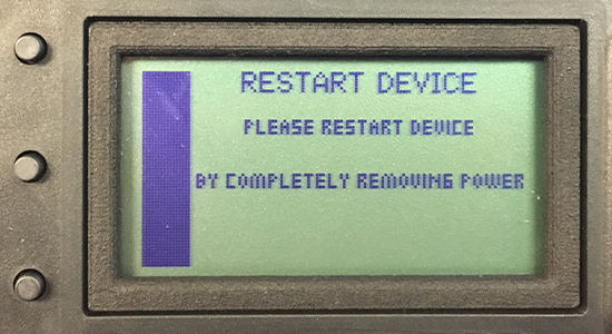 Restart Device Prompt - Power Vision CX 