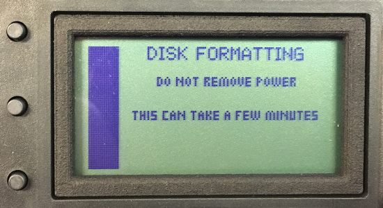 Disk Formatting Menu - Power Vision CX Fuel Map