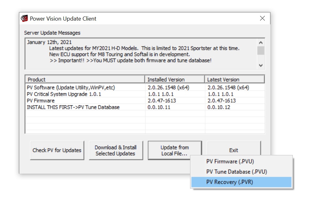 Power Vision Update Client